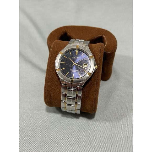 Vintage Seiko 7N32-0AK0 Quartz Watch – Rare Midnight Blue Sunburst Dial - 36mm - Picture 2 of 12